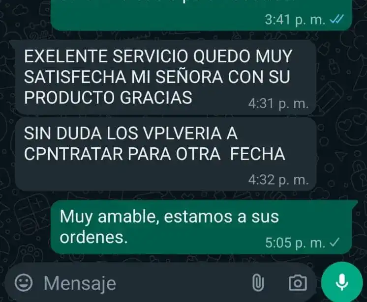 Quedó tan satisfecho que planea contratarnos de nuevo